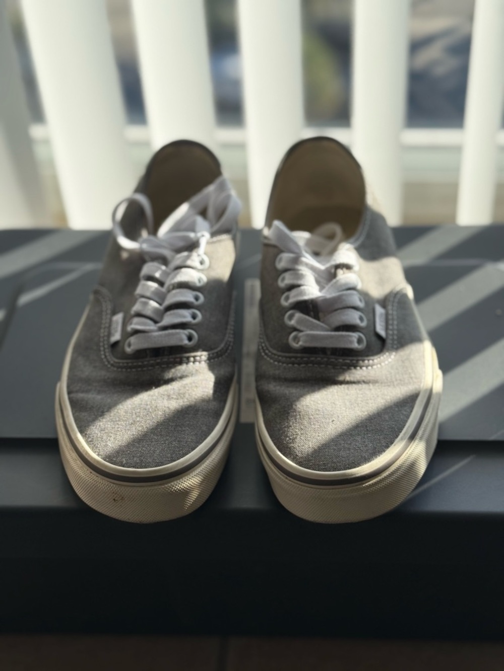 Vans Gray Canvas Low-Top Sneakers